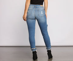 Edgy Appeal Mid Rise Cropped Skinny Jeans - Lady Occasions