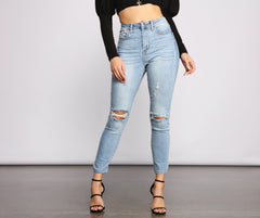 High Rise Destructed Diva Skinny Jeans - Lady Occasions