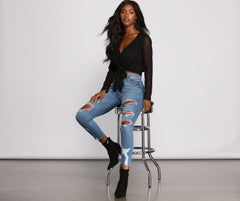 High Rise Edgy Distressed Skinny Jeans - Lady Occasions