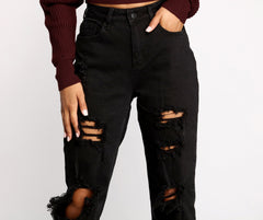 On the Edge High Rise Destructed Boyfriend Jeans - Lady Occasions