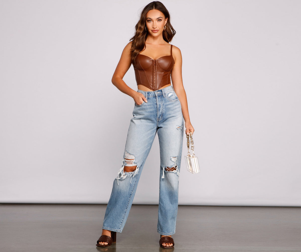 High-Rise Destructed Boyfriend Jeans - Lady Occasions