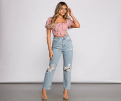 Classic Staple High Rise Destructed Boyfriend Jeans - Lady Occasions
