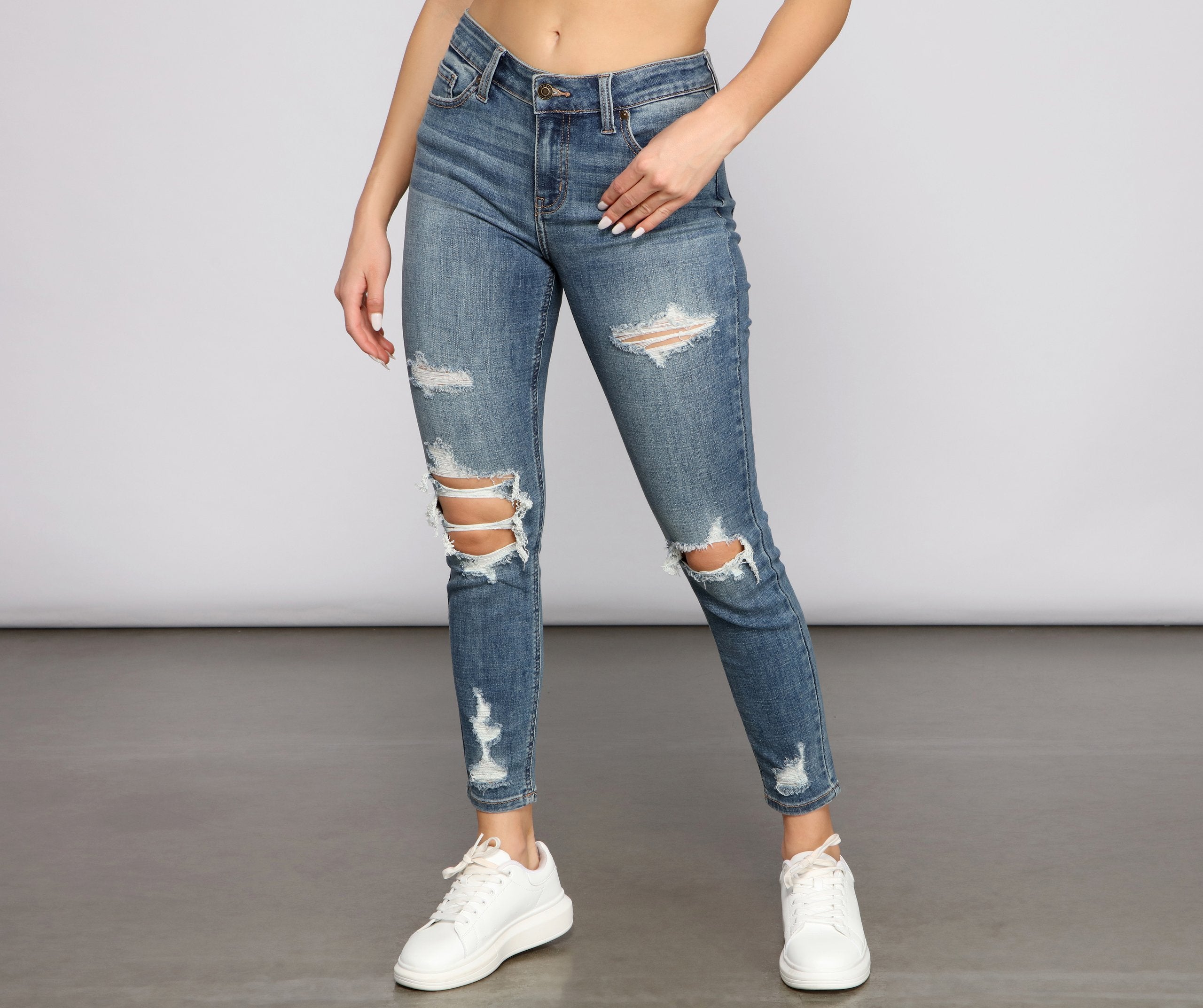 Josie Mid-Rise Cropped Skinny Jeans - Lady Occasions