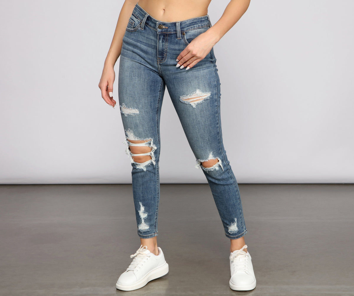 Josie Mid-Rise Cropped Skinny Jeans - Lady Occasions