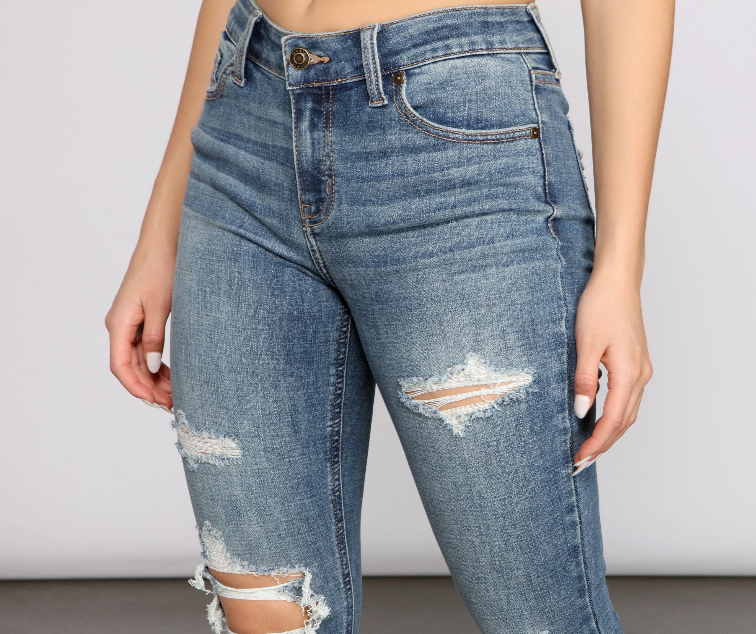 Josie Mid-Rise Cropped Skinny Jeans - Lady Occasions