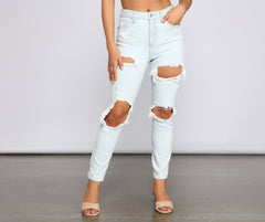 On Edge High Rise Destructed Skinny Jeans - Lady Occasions