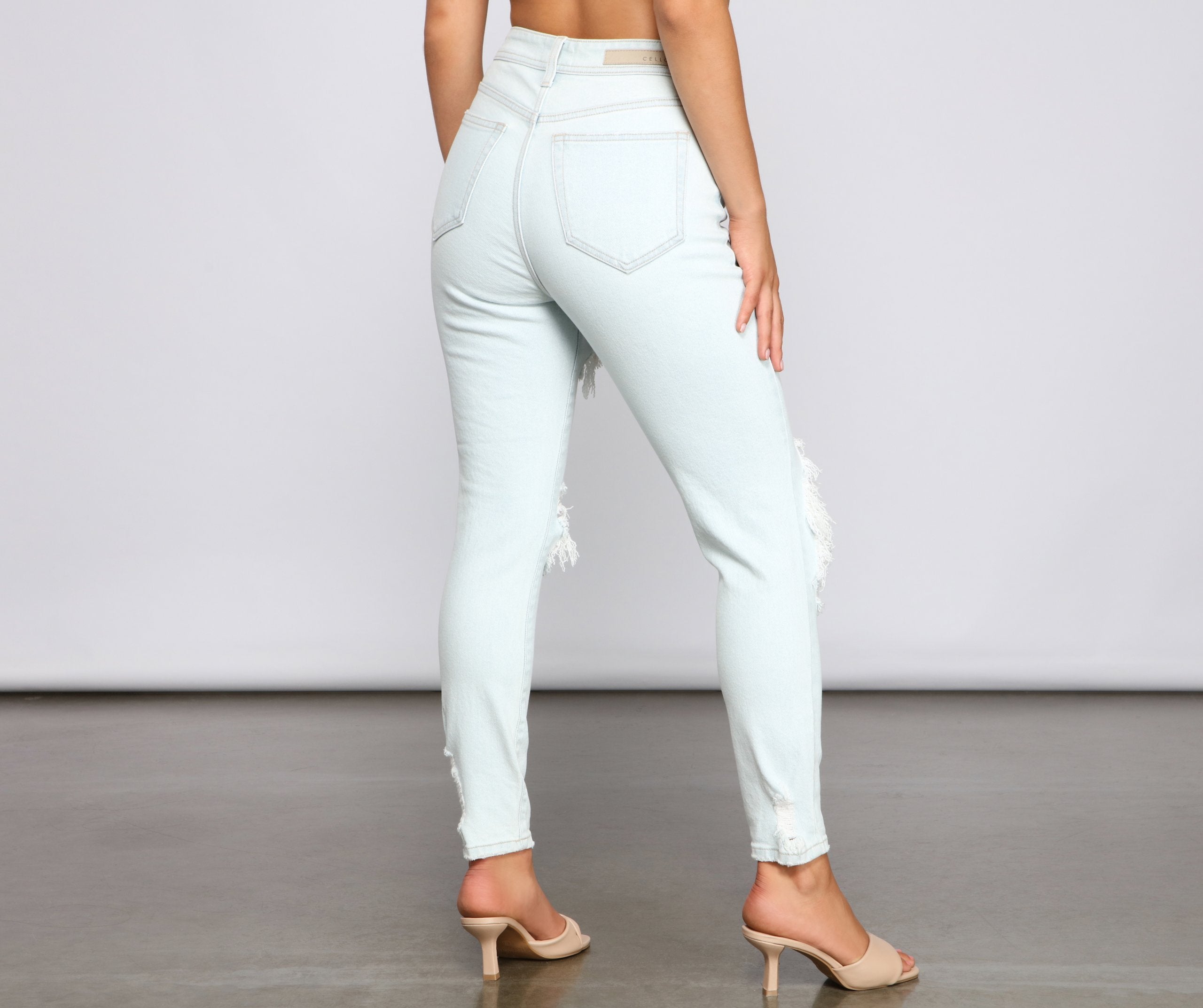 On Edge High Rise Destructed Skinny Jeans - Lady Occasions