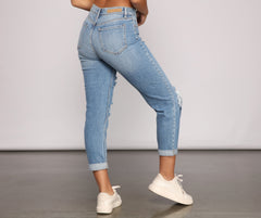 High-Rise Cropped And Cuffed Mom Jeans - Lady Occasions