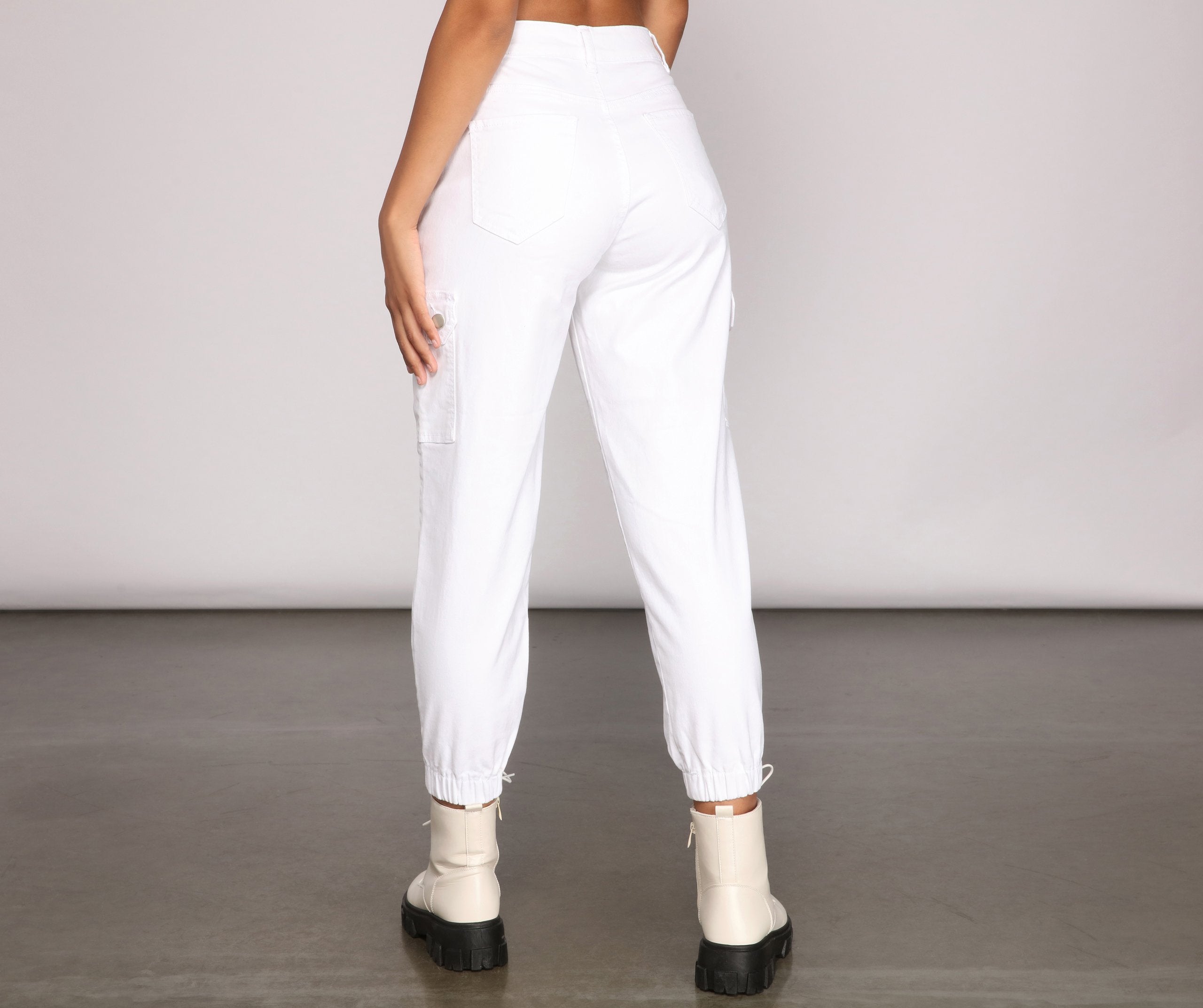 High Rise Destructed Cargo Joggers - Lady Occasions