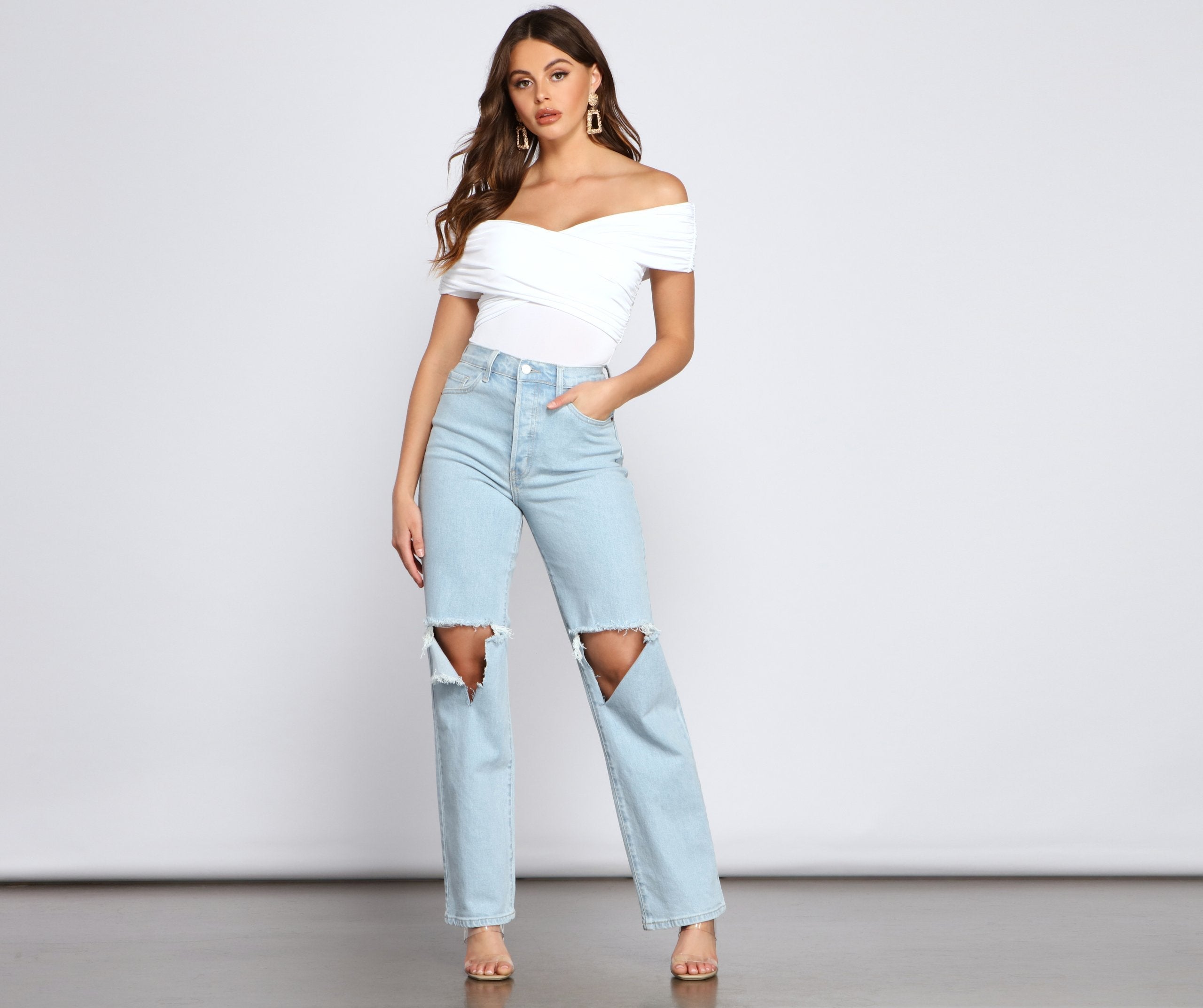 Good Vibes High-Rise Boyfriend Jeans - Lady Occasions