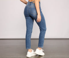 High Rise Basic Straight Leg Jeans - Lady Occasions