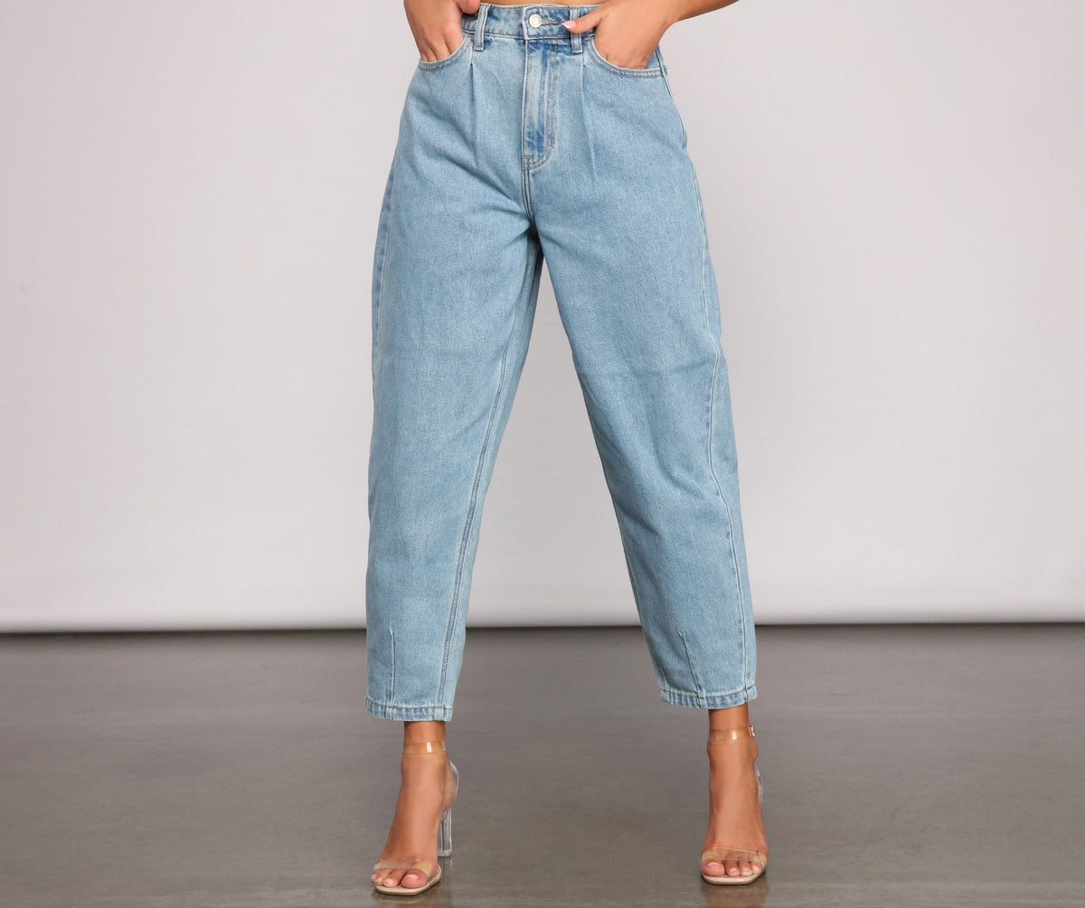 Essential High Rise Balloon Jeans - Lady Occasions