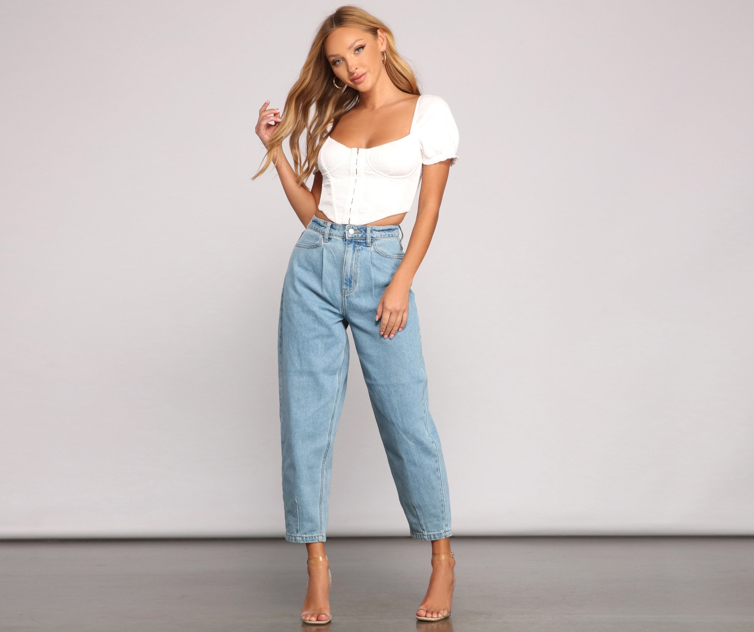 Essential High Rise Balloon Jeans - Lady Occasions