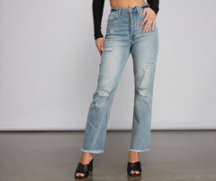 First Impression High Rise Frayed Boyfriend Jeans - Lady Occasions