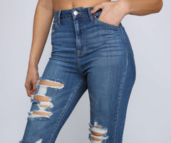 Classic High Rise Super Skinny Destructed Jeans - Lady Occasions