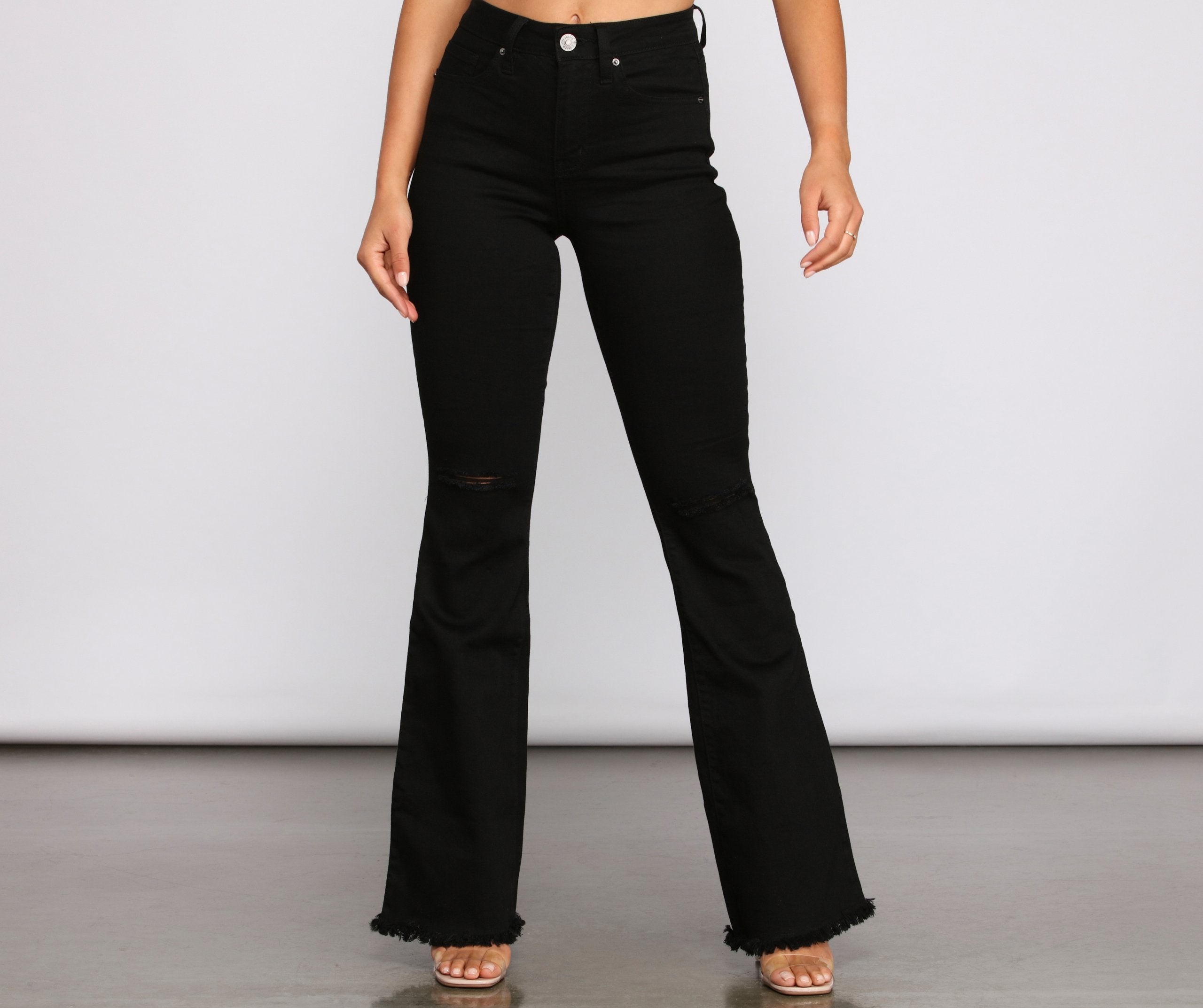 Walk It Out In Style High Rise Flared Jeans - Lady Occasions