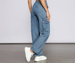High-Rise Cargo Boyfriend Jeans - Lady Occasions