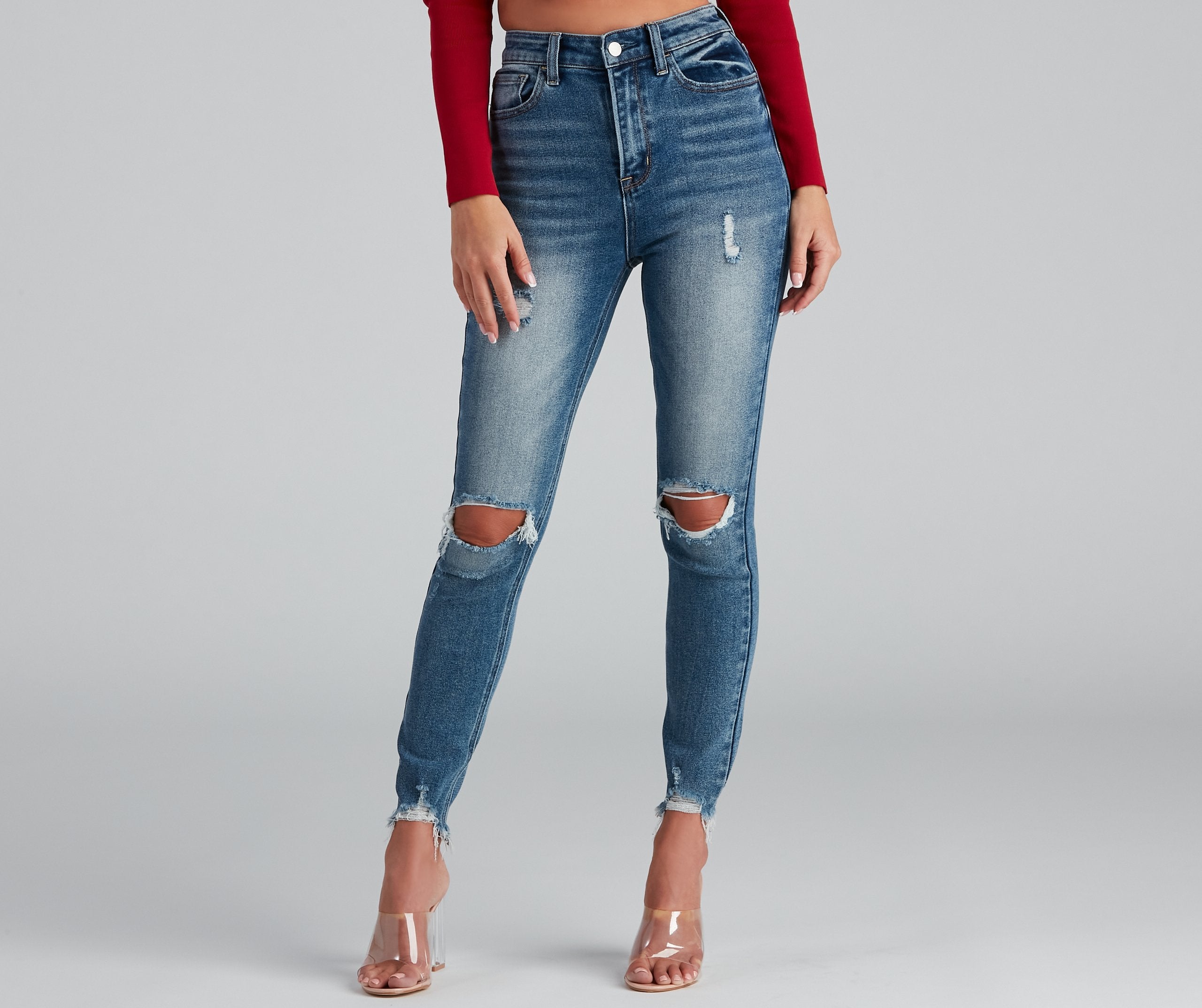 Taylor Distressed Cropped Skinny Jeans - Lady Occasions