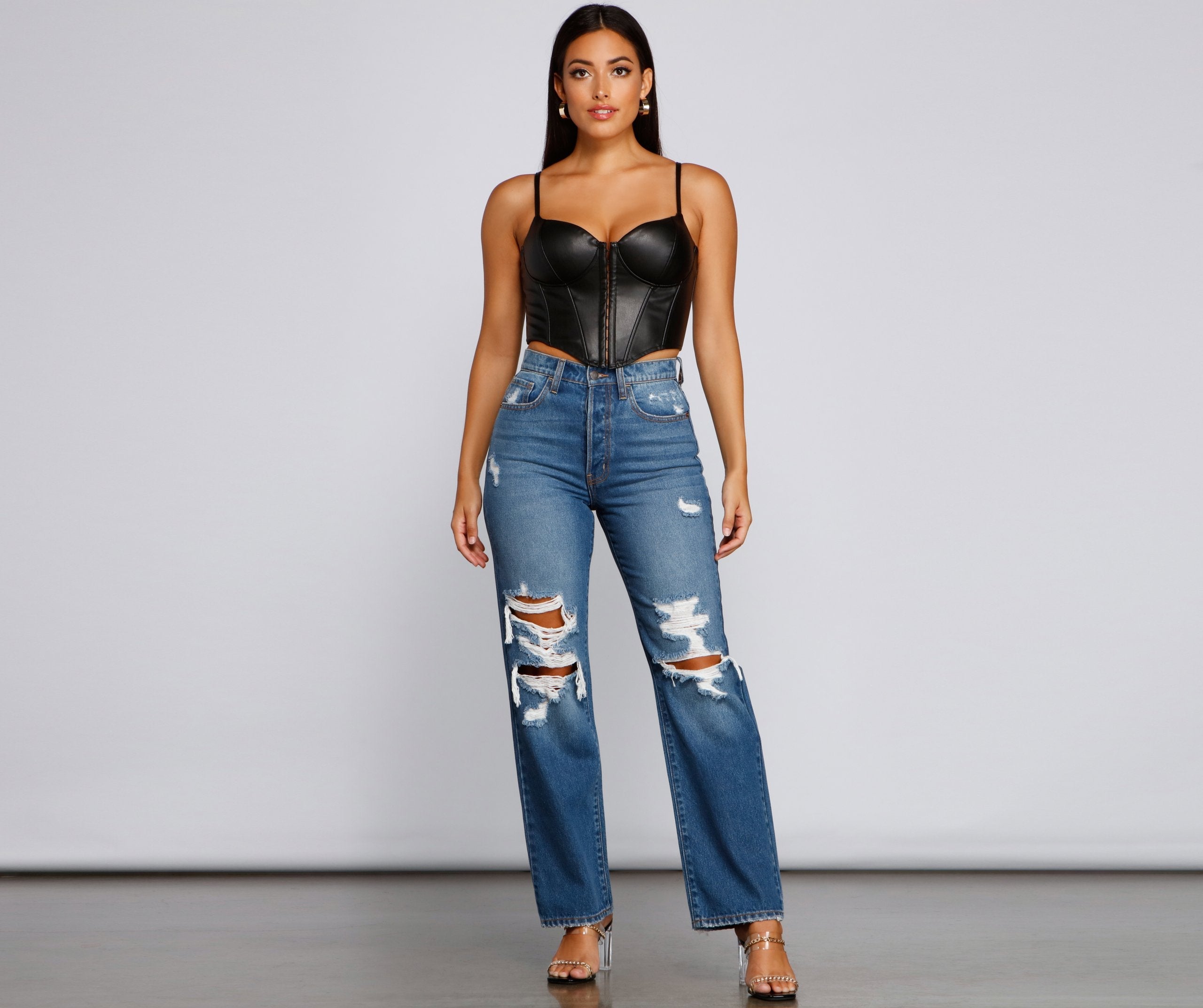 Gotta Be Chic High Rise Destructed Mom Jeans - Lady Occasions