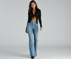 High-Rise Flared Straight-Leg Jeans - Lady Occasions