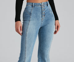 High-Rise Flared Straight-Leg Jeans - Lady Occasions