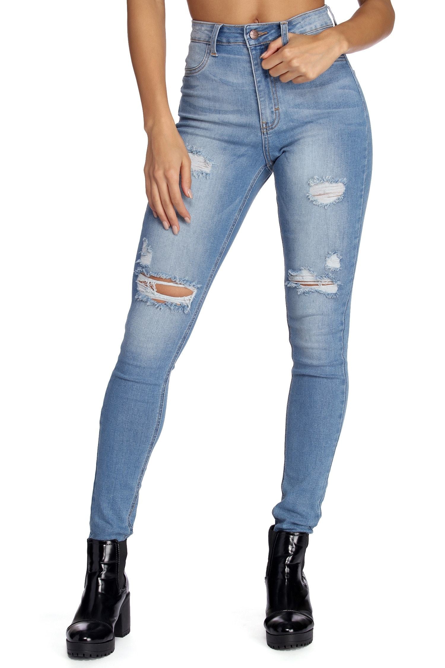 Distressed To Impress Skinny Jeans - Lady Occasions