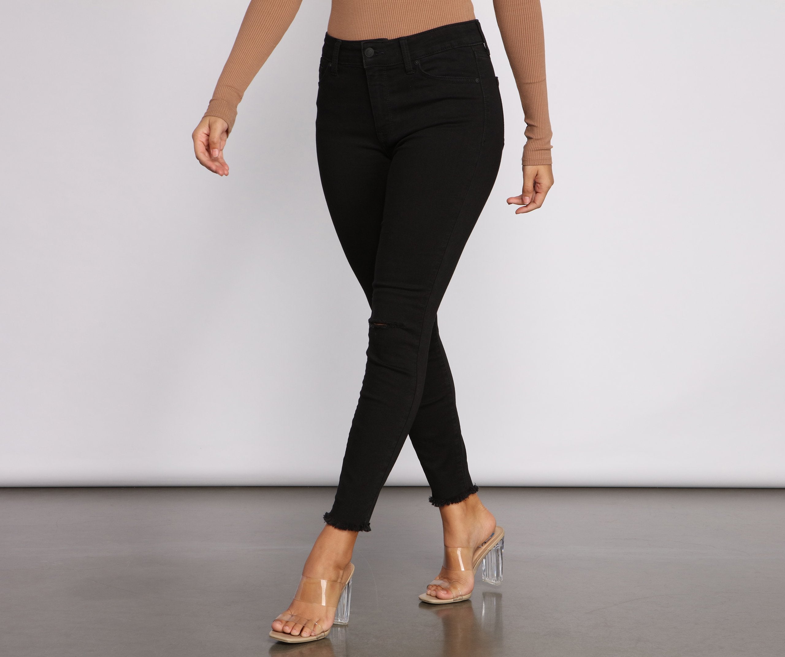 Clara High Rise Black Skinny Jeans - Lady Occasions