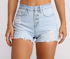 Your Everyday High Rise Light Denim Shorts - Lady Occasions