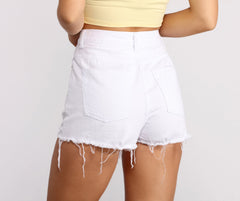 Never Enough High Rise Destructed Shorts - Lady Occasions