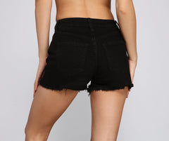 High-Rise Lace-Up Denim Shorts - Lady Occasions