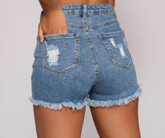 Distressed To Impress Cutoff Denim Shorts - Lady Occasions