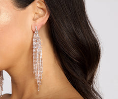 Classic Beauty Cubic Zirconia Baguette Fringe Earrings - Lady Occasions