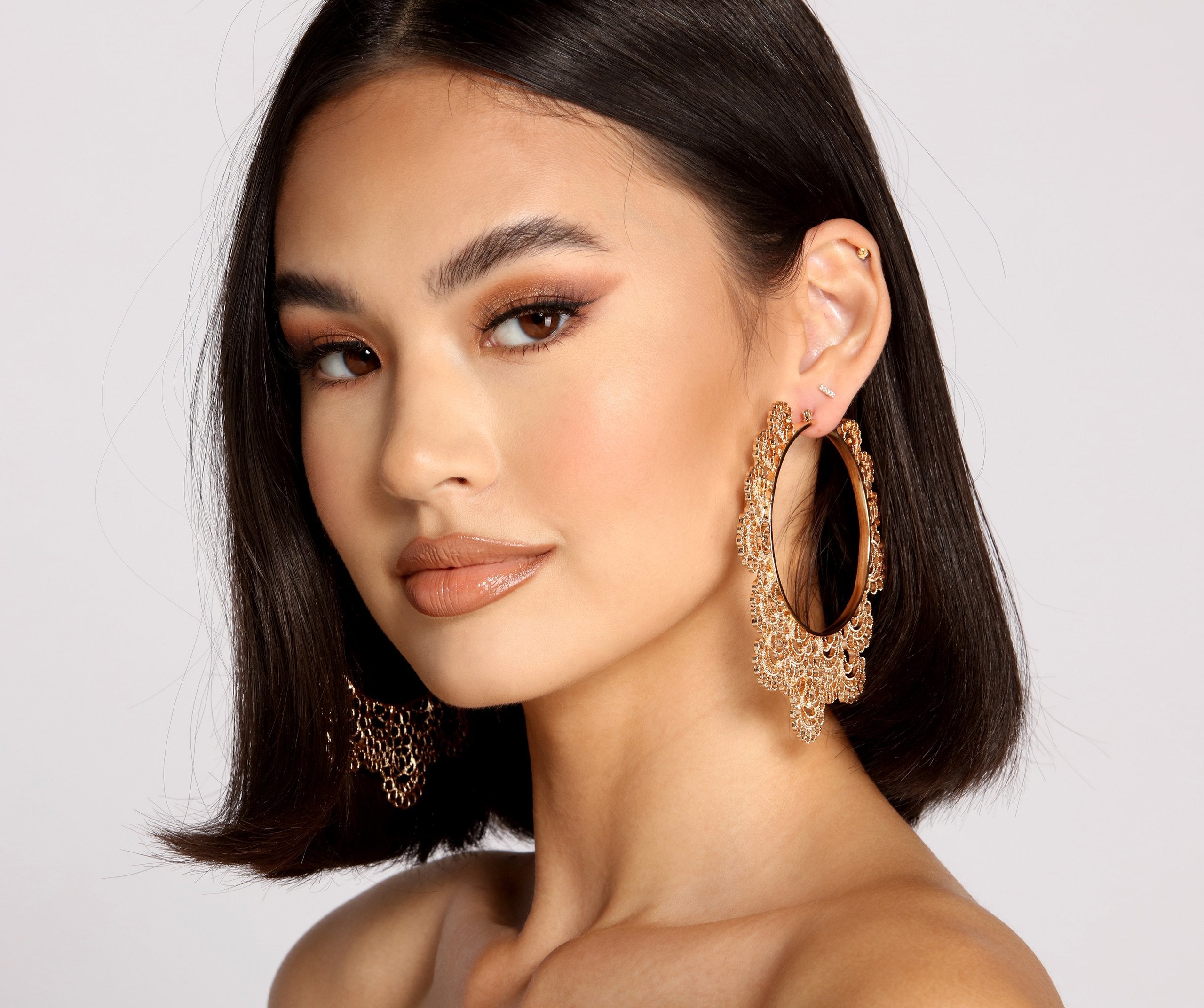 Feeling So Extra Filigree Large Hoops - Lady Occasions