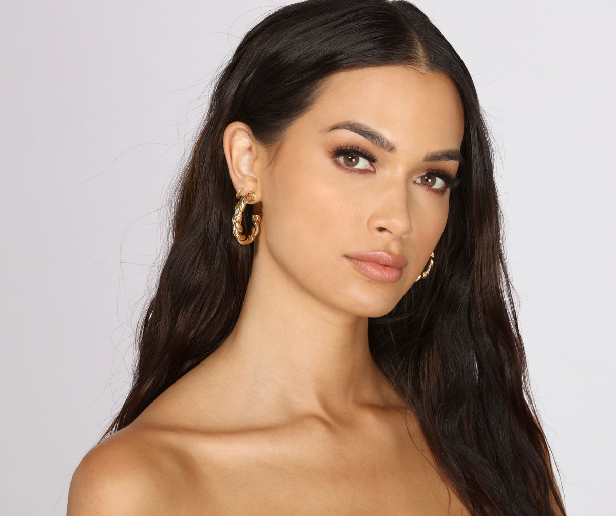 Three Pack Tube Hoop Earrings - Lady Occasions