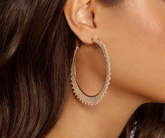 Beaded Babe Hoop Earrings - Lady Occasions