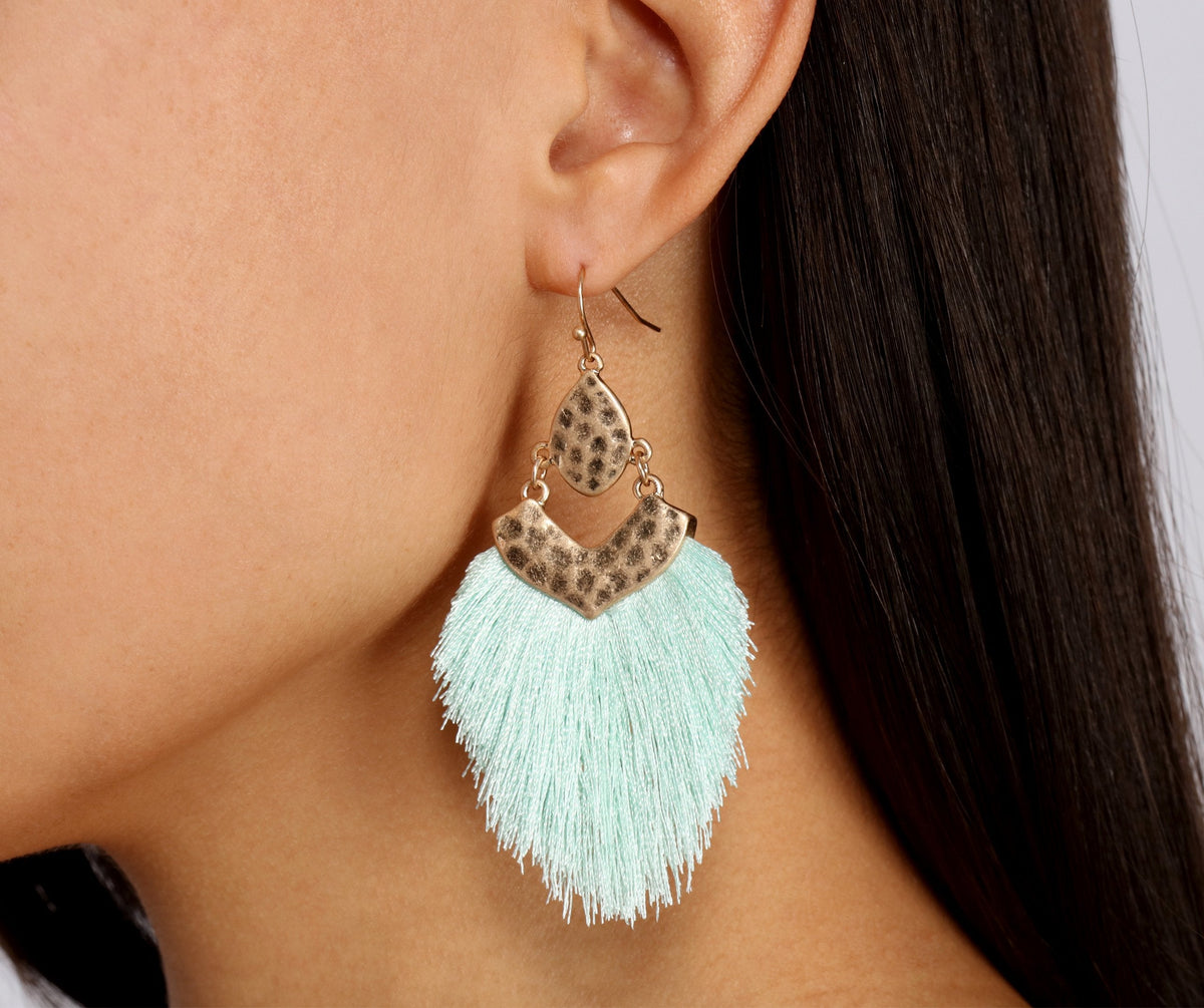 Fab Day Tassel Fan Earrings - Lady Occasions