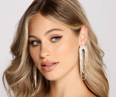 Glam Girl Rhinestone Duster Earrings - Lady Occasions