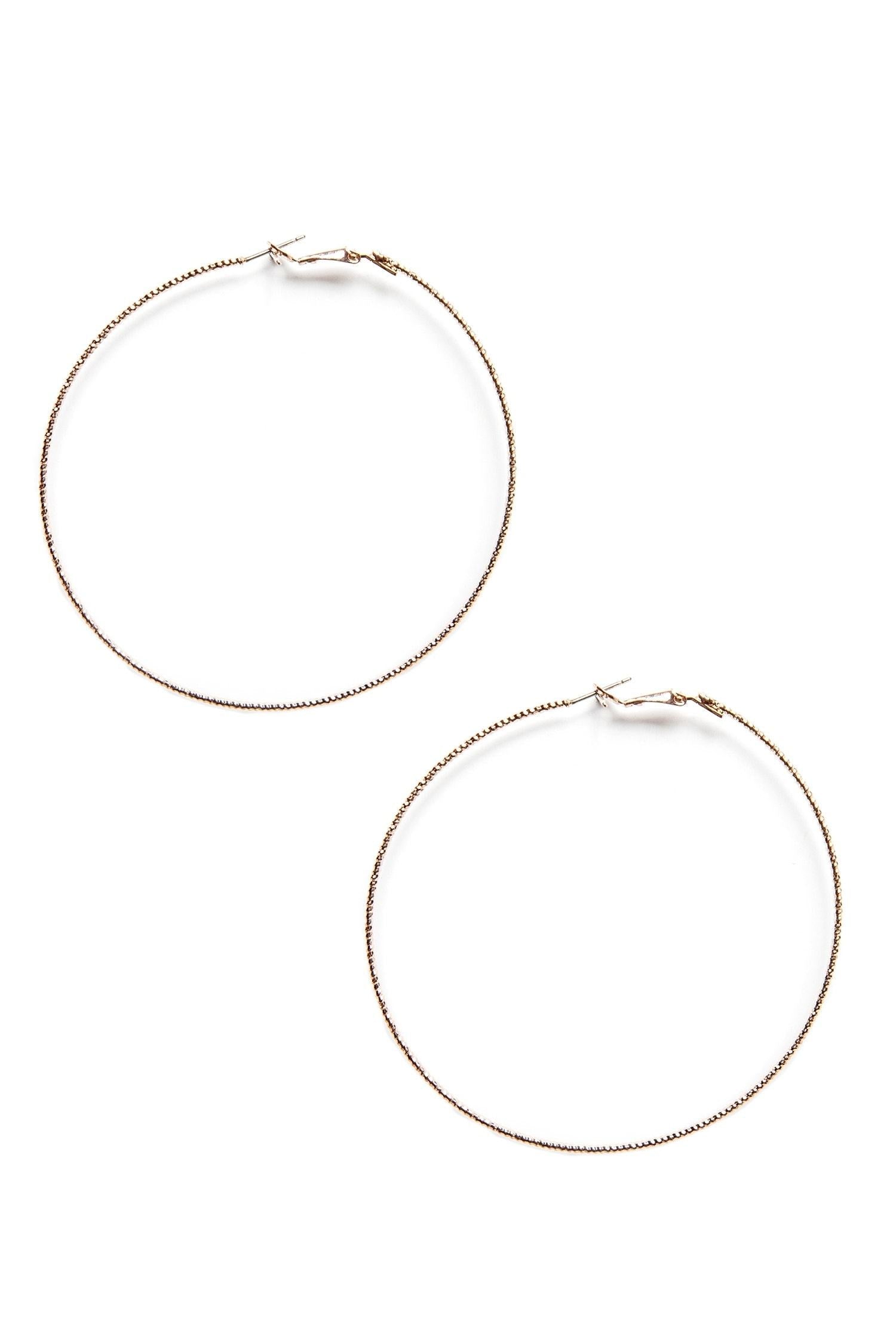 Thin Shimmer Hoops - Lady Occasions