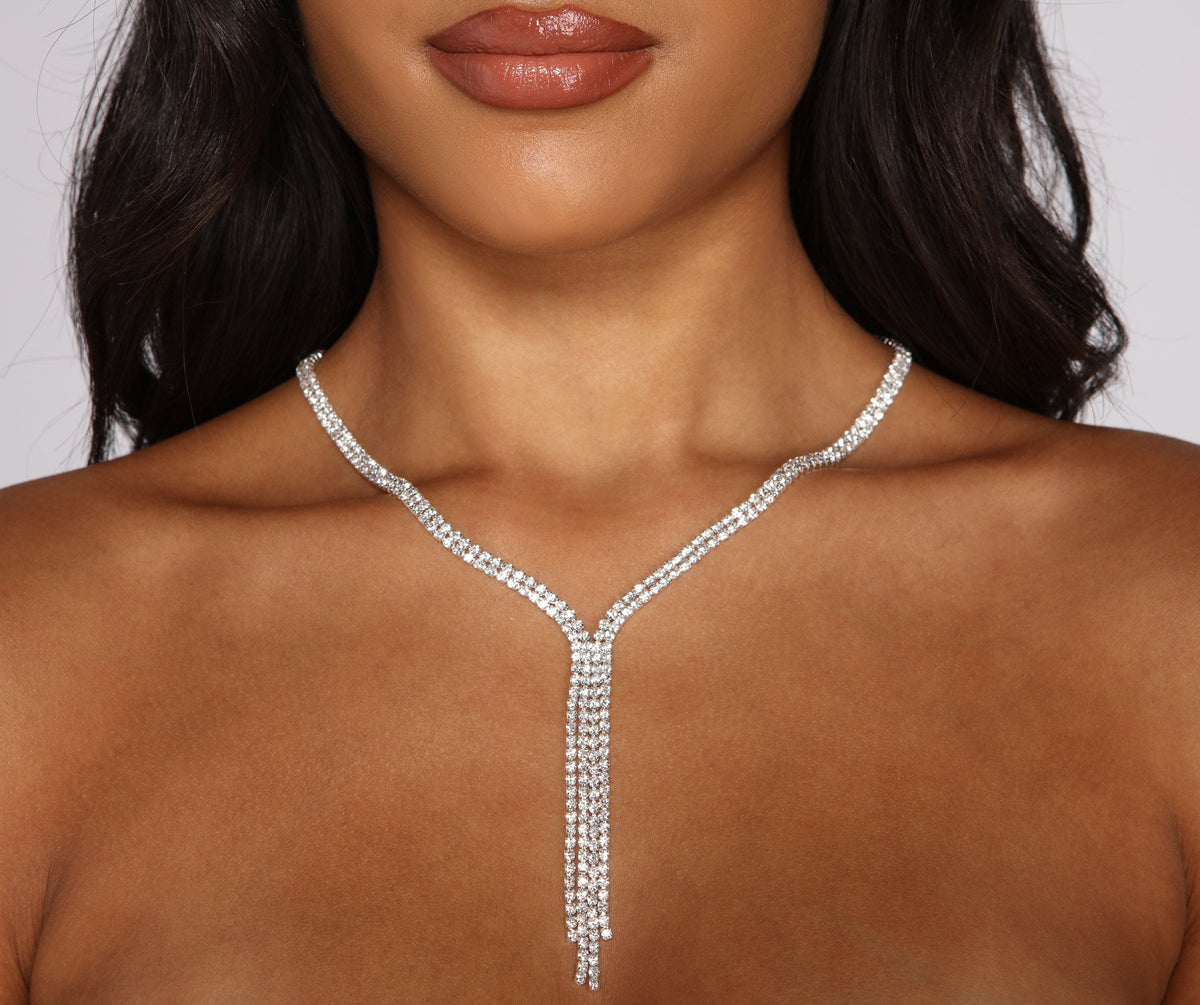 Total Glam Girl Rhinestone Necklace - Lady Occasions