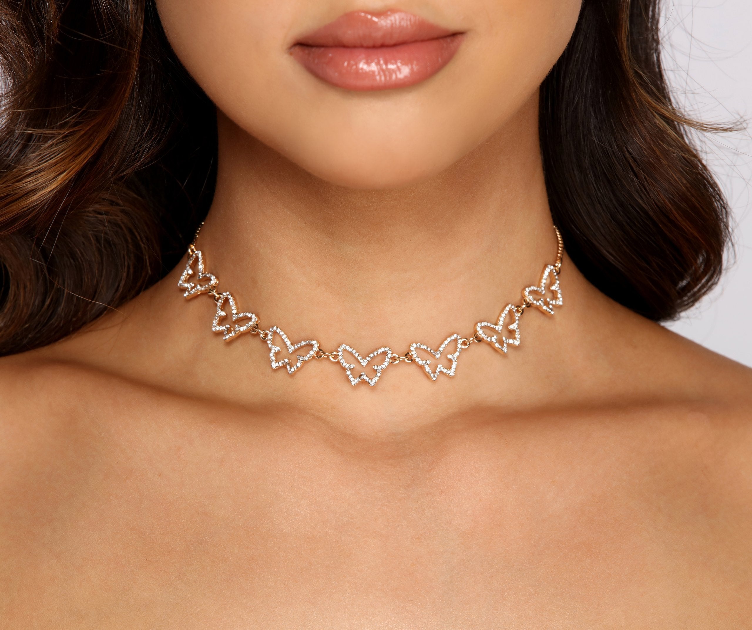 Dainty Details Rhinestone Choker Necklace - Lady Occasions