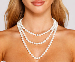 Classic Chic Layered Faux Pearl Necklace - Lady Occasions