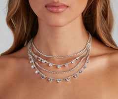 Gorgeous Sparkle Layered Necklace - Lady Occasions