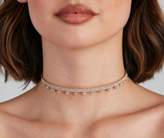 Enchanting Cubic Zirconia Memory Wire Choker - Lady Occasions