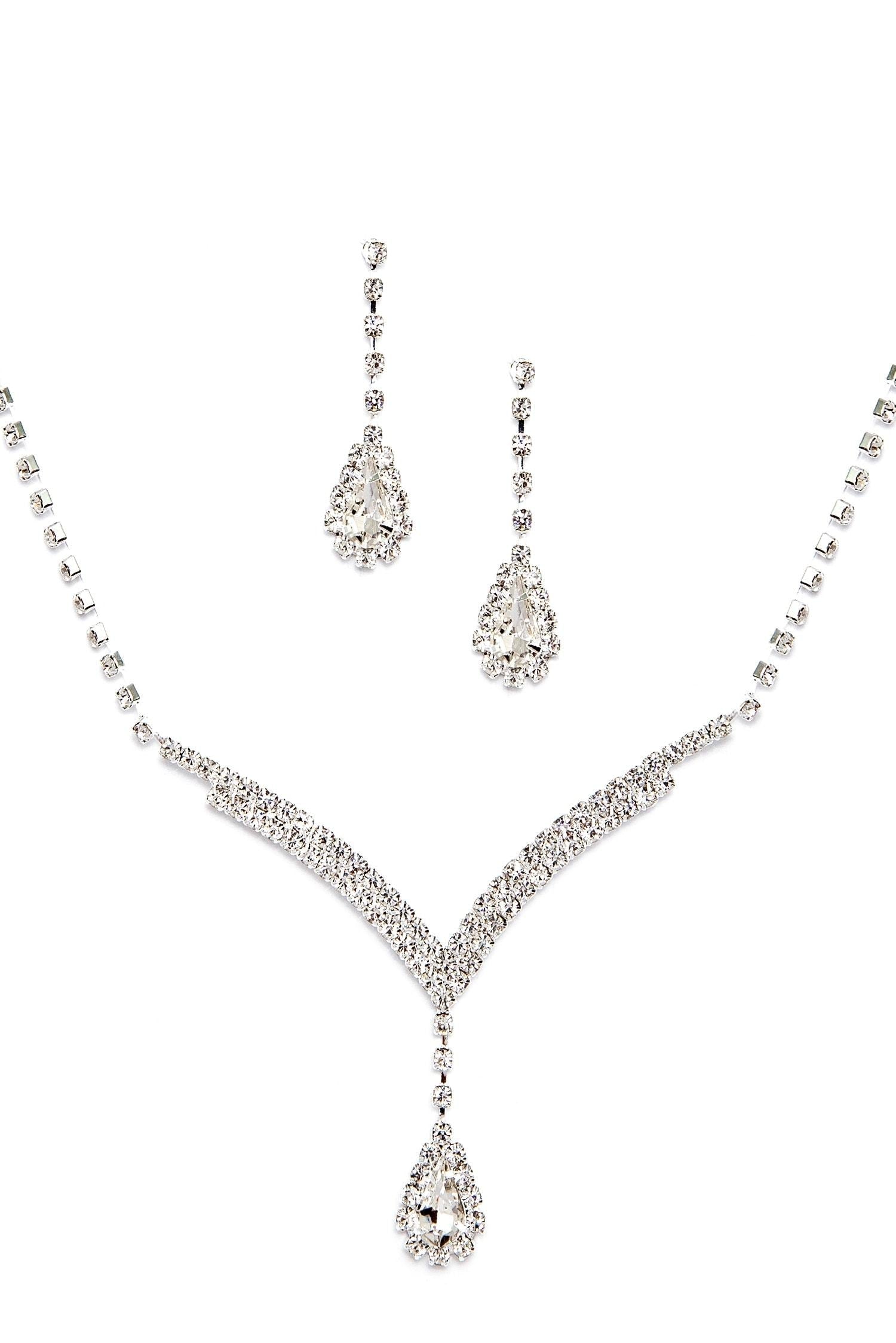 Teardrop Rhinestone Set - Lady Occasions