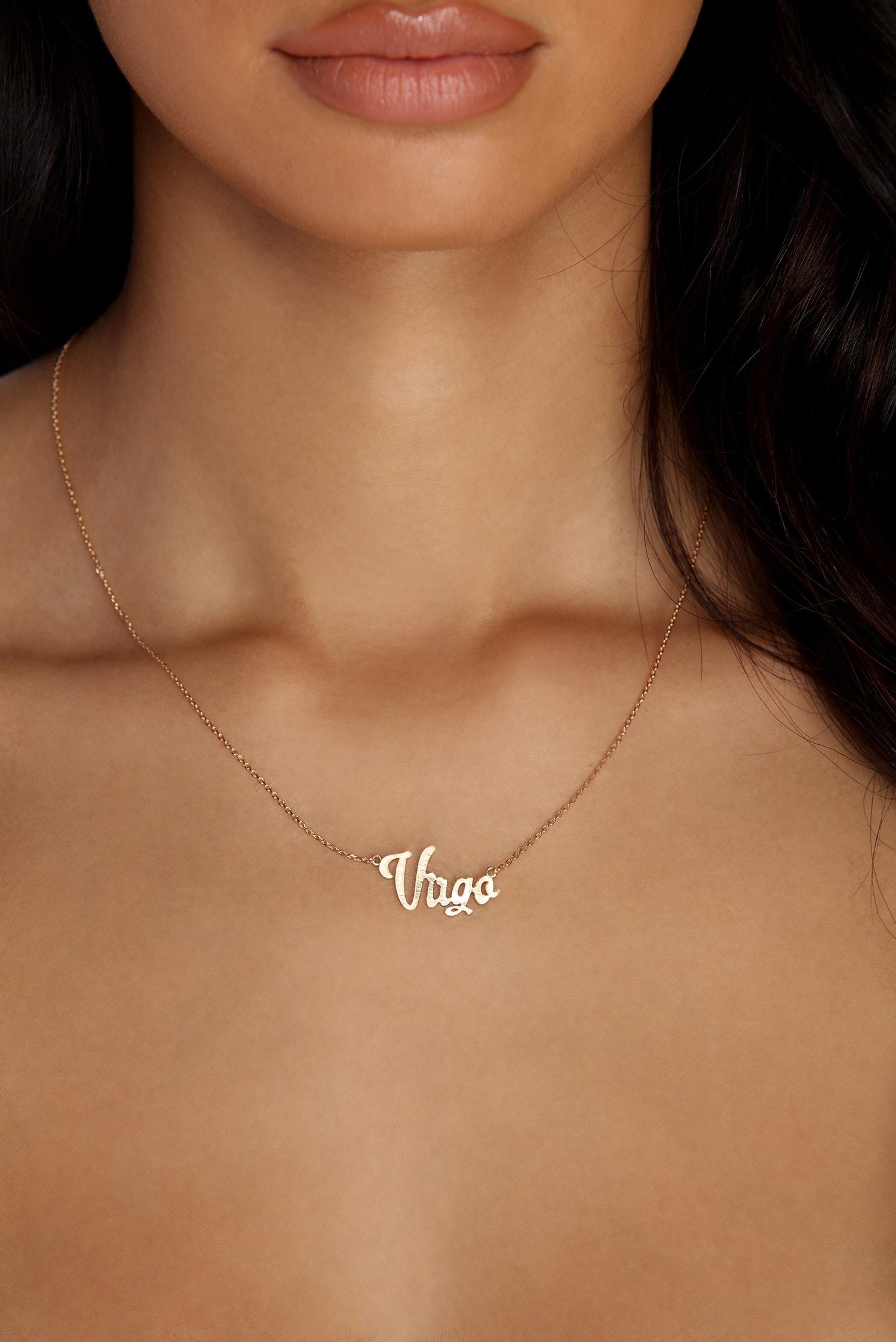 Virgo Script Necklace - Lady Occasions