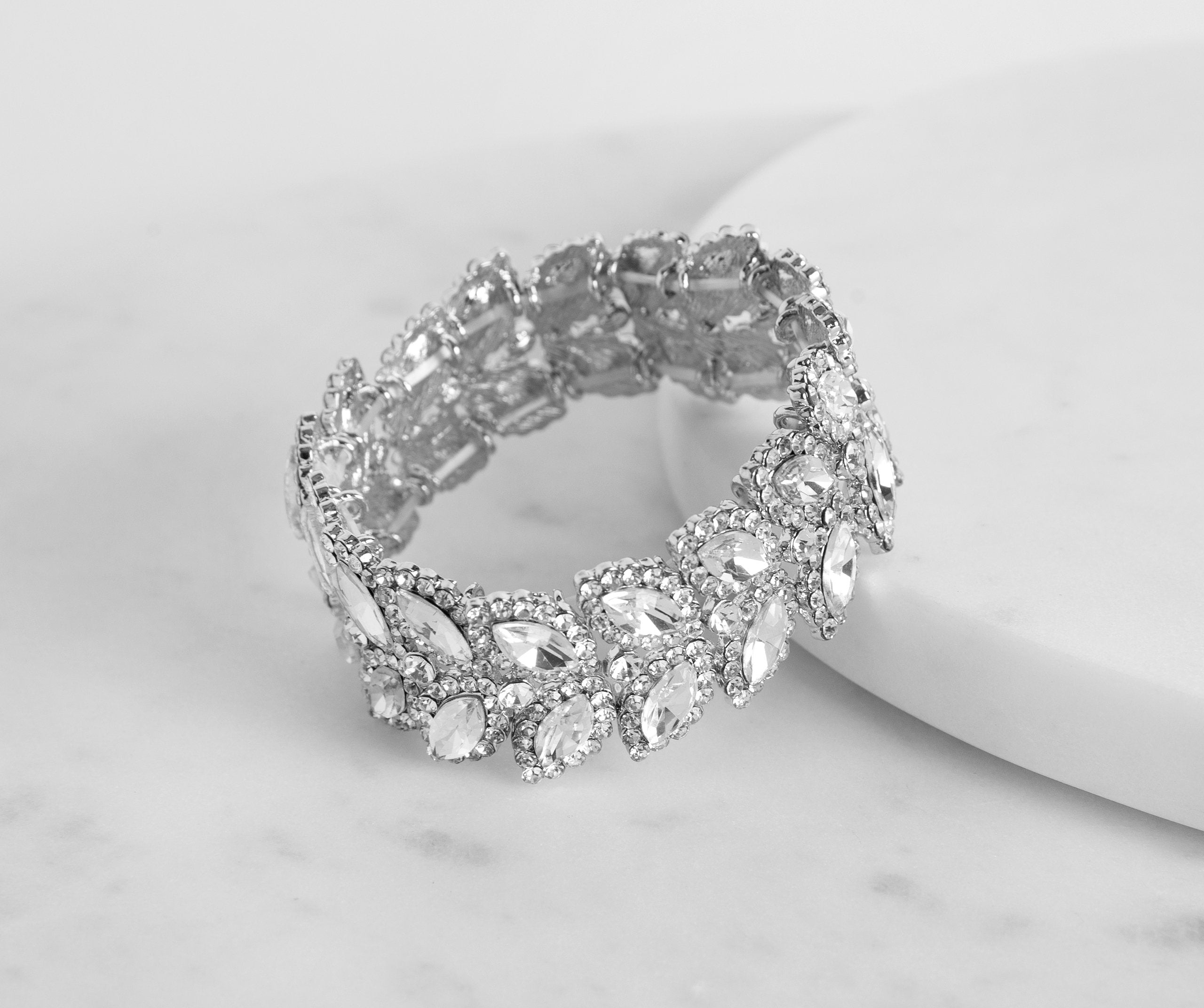 Marquise Double Halo Bracelet - Lady Occasions