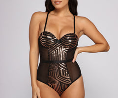 Dreamy Sequin Mesh Bodysuit - Lady Occasions
