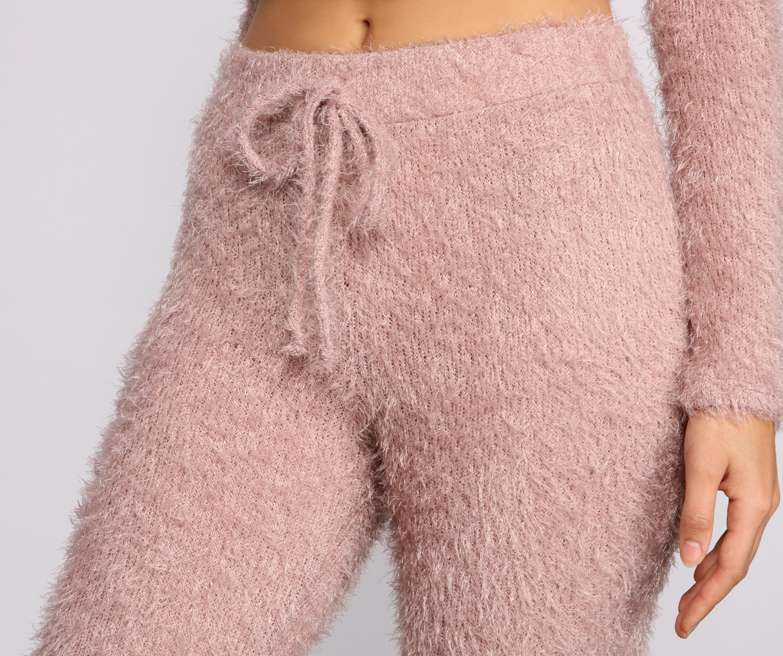 Mid Rise Eyelash Knit Pajama Leggings - Lady Occasions