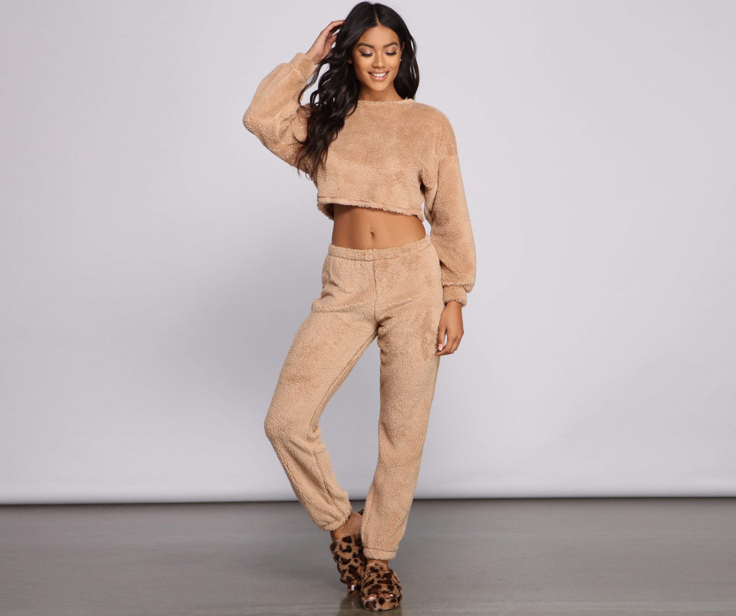 Cozy Cutie Sherpa Pajama Joggers - Lady Occasions