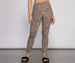 High Waist Leopard Print Pajama Leggings - Lady Occasions